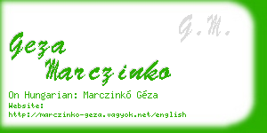 geza marczinko business card