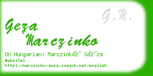 geza marczinko business card